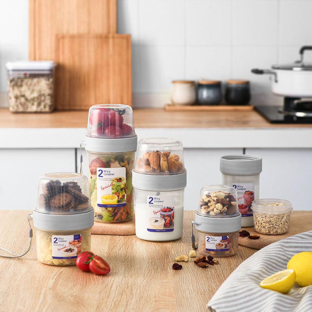 Baby Food Jars With Lids - 휴대용 이중층 식품 보관 용기, 밀폐형,