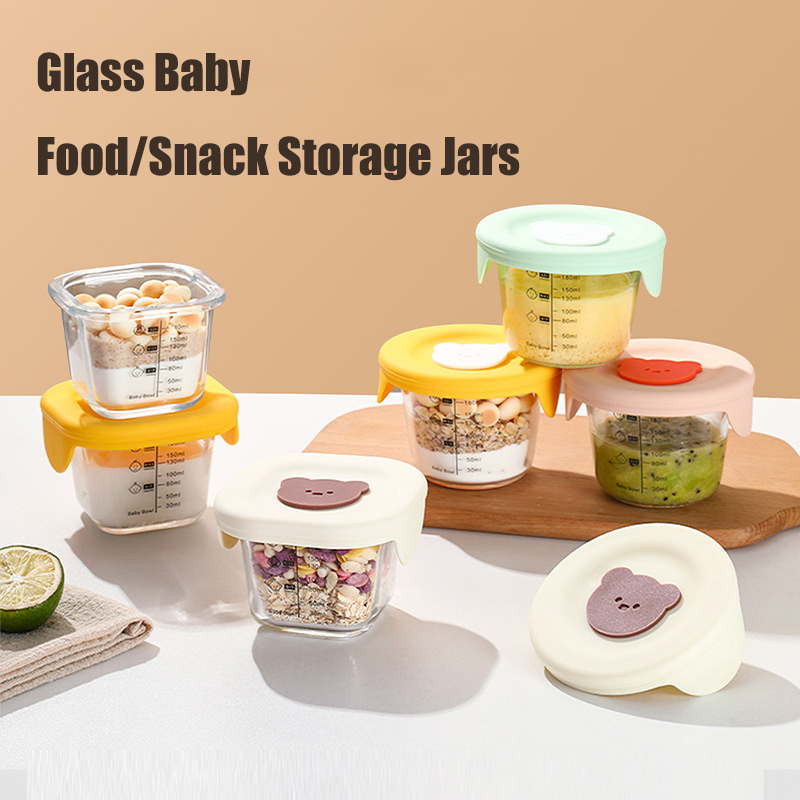 Baby Food Jars With Lids - 뚜껑이 달린 유리 유아용 식품 보관