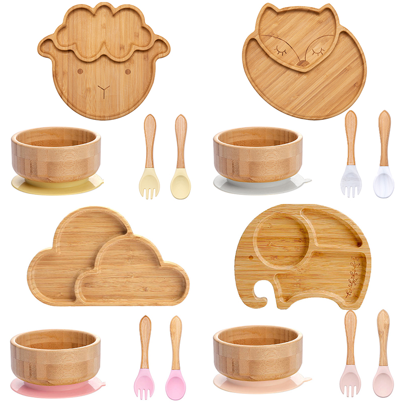 4pcs 어린이 식기 흡입 접시 그릇 아기 요리 아기  - Baby Food Menu 리뷰 및 가격